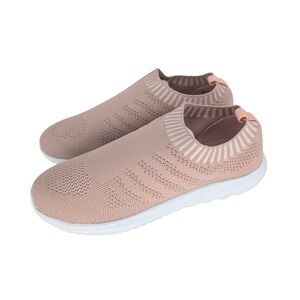 Cloudwalkers Sophia Slip On Sneakers Womens 8W Pink Knit Comfort Walking Shoes